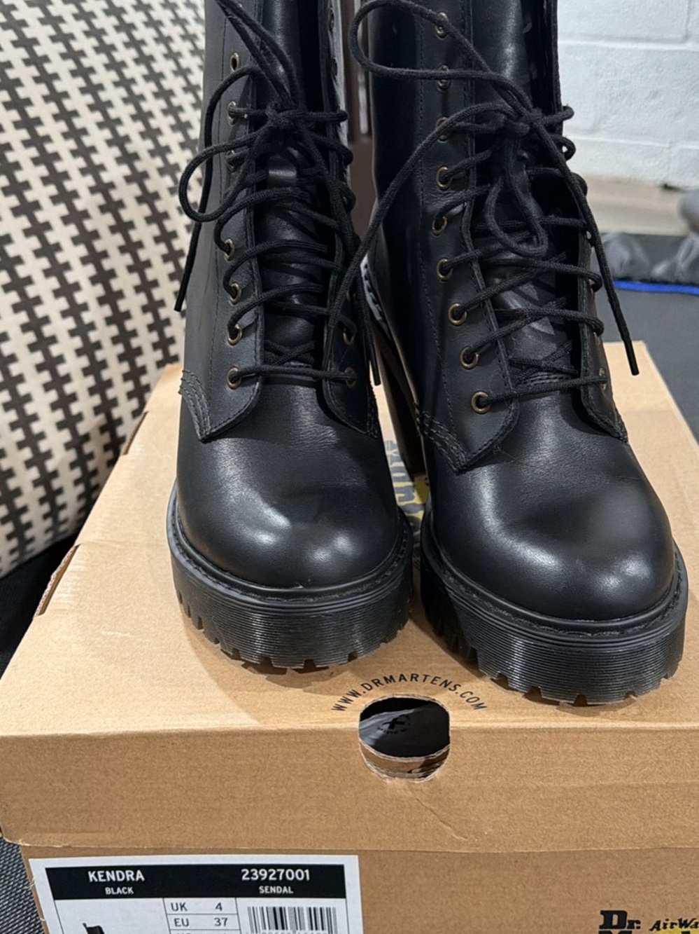 Dr. Martens Black Lace-Up Platform Boots